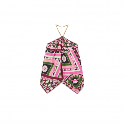 PUCCI VIVARA PRINT SLEEVELESS SILK TOP 5URM315U817P25